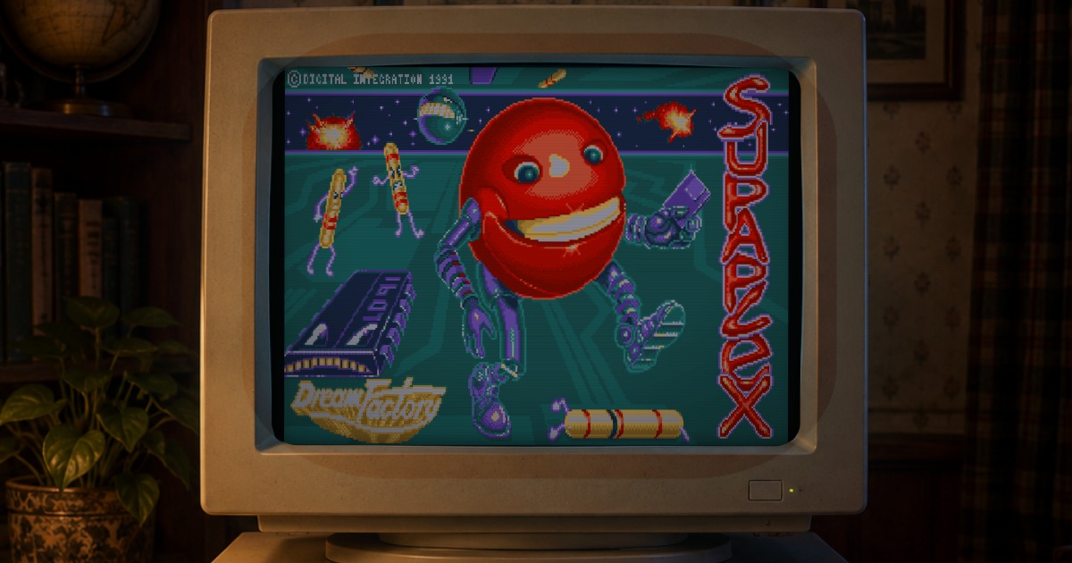 Supaplex glowing on the CRT of a late-night study